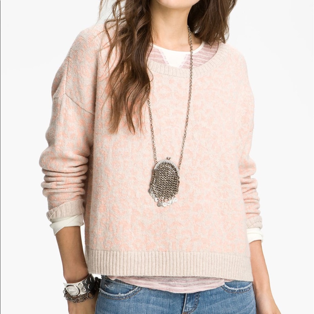 Free People Leopard Print Sweater